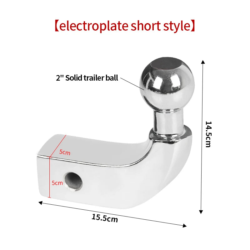 Solid 2" Trailer Ball Joint Tow Hook Electroplate Style Trailing Arm Off-road Refit Trailer Hitch Parts Camp Trailer Accessories 4