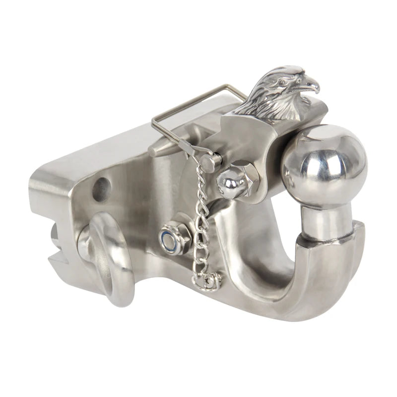 Eagle Head Design Stainless Steel Trailer Hitch with 5x5cm Square-port Arm Off-road Refit Tow Hook Parts Car Accessories 5