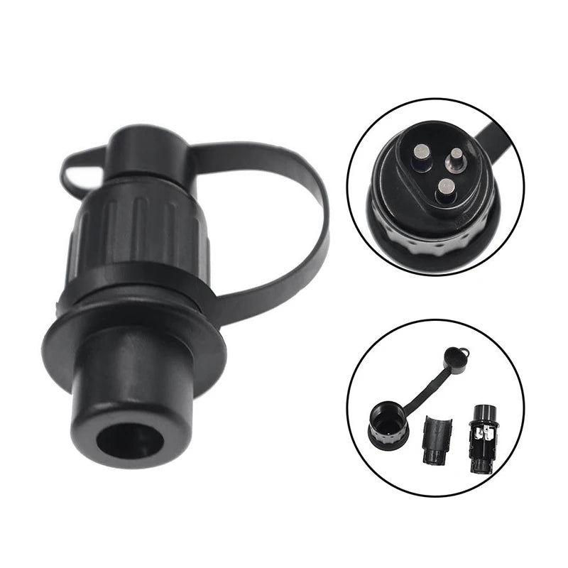 European 3 Pin Trailer Plug and Socket Set Waterproof 3 Pole Socket Connector for Tractor Agricultural Machinery Truck Caravan 4