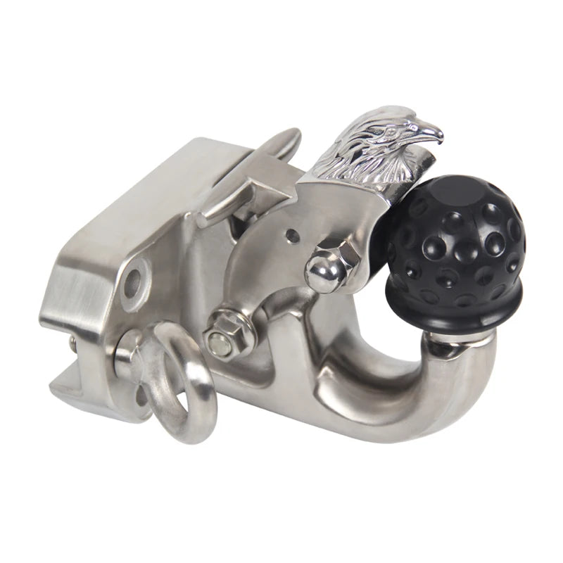 PRADO Car Eagle Head Stainless Steel Off-Road Rescue Trailer Hitch With Ball Refit Parts Tow Hook Accessories 3