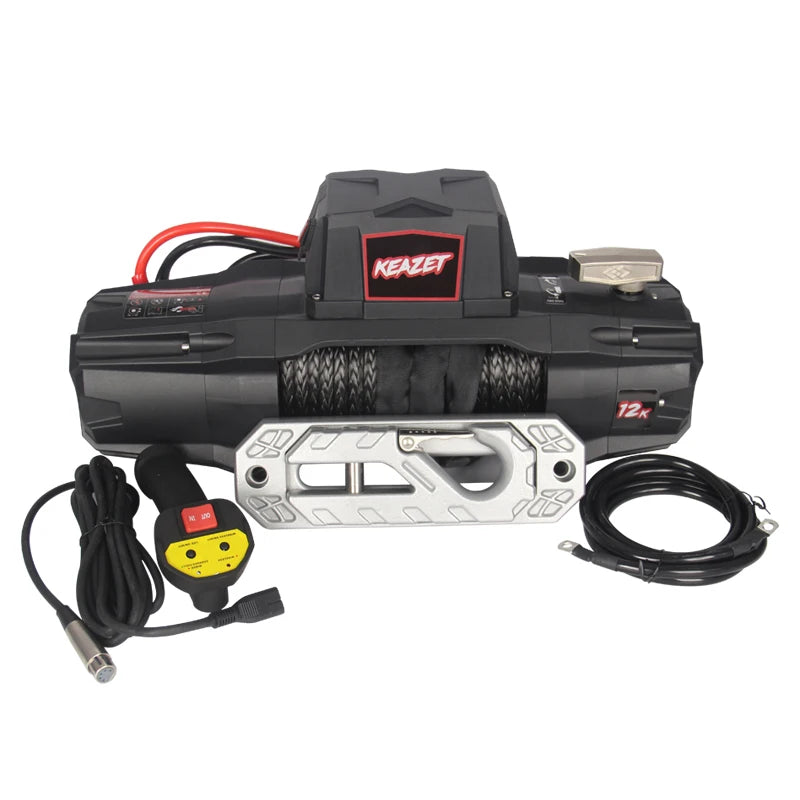 12000lbs Trailer Electric Winch Guide Towing Hook Sets Support OEM/ODM Trailer Hitch Car Synthetic Rope Winch Accessories 12V DC 1