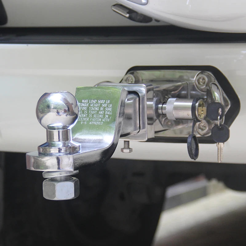 New 304 Stainless Steel Rear Bumper Square Base 105X55mm Mounting Hole Spacing Trailer Arm Kit Refit Trailer Hitch Parts Tow 6