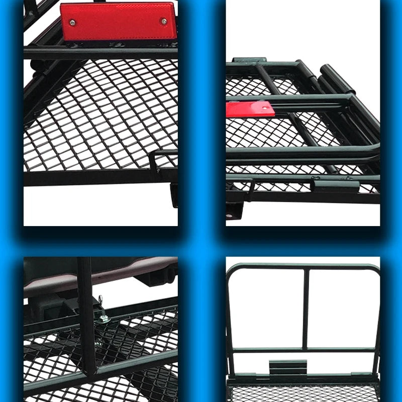 Car Rear 2inch Receiver Folding Luggage Basket Frame Hitch Rack for Travel Camping Trailer Hitch Camp Trailer Accessories 5