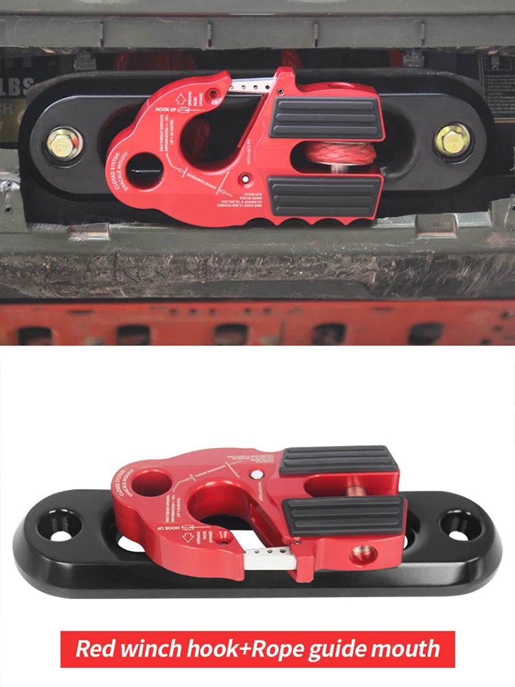 10 Inch 254MM Install Hole Aluminum Alloy Forging Winch Guide Rope Tow Hook 16000lb Trailer Hitch Car Winch Accessories 6