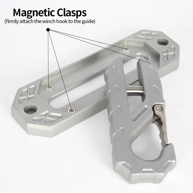 10 Inch Hawse Fairlead Winch Guide and Winch Hook Trailer Hitch Forged Magnetic Winch Hook Parts Off-road Refit Car Accessories 2