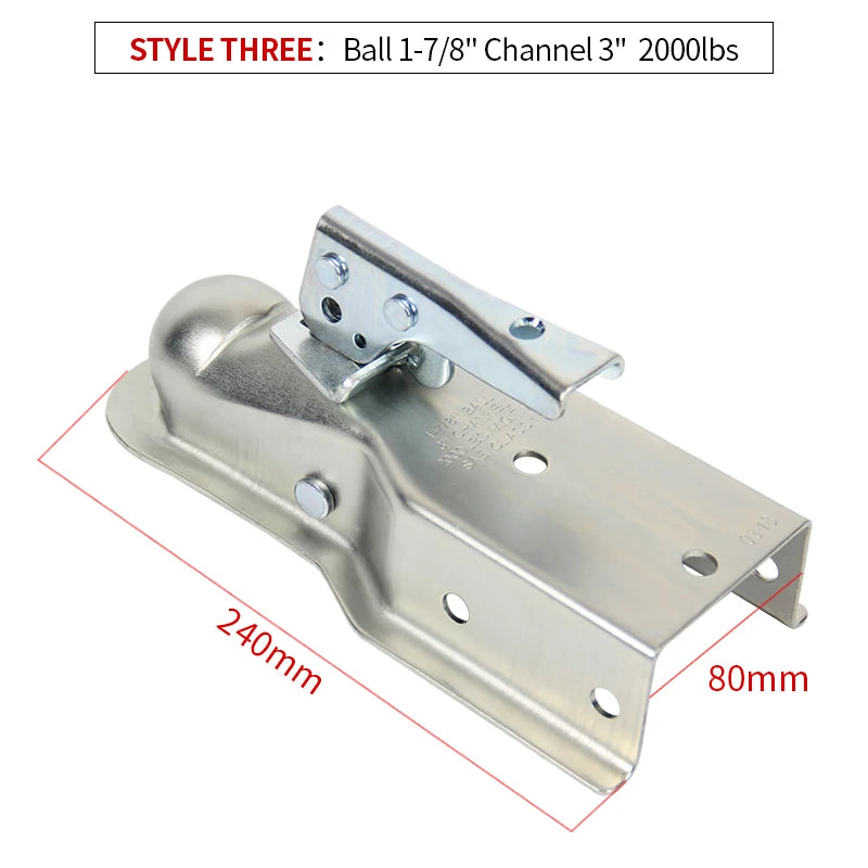New 1-7/8 X 3 Inch Steel Tow Hook Ball Head Buckle Cover for Trailers RVs Yachts-Trailer Hitch Parts Accessories 2000lbs Max 2