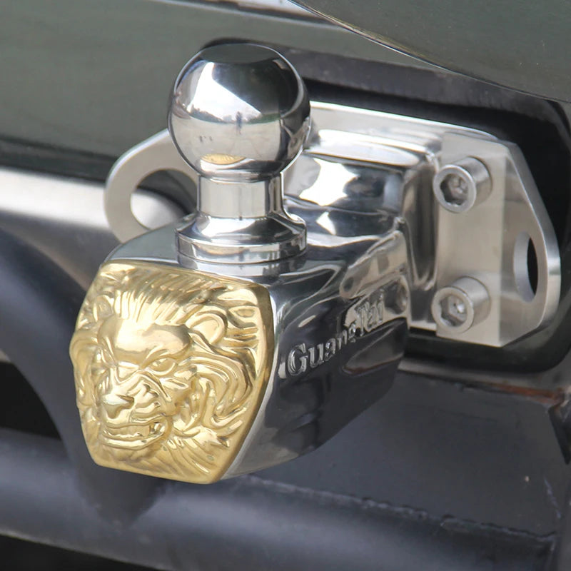 Lion's Mask Stainless Steel Trailer Hook With Trailer Ball for Patrol Y62 Trailer Hitch Refit Parts Camp Trailer Accessories 2