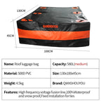 580L 20 Cubic Feet Waterproof Car Rooftop Cargo Carrier Bag PVC Roof Top Luggage Bag for Road Trip Camping SUV Van Trailer Hitch 2
