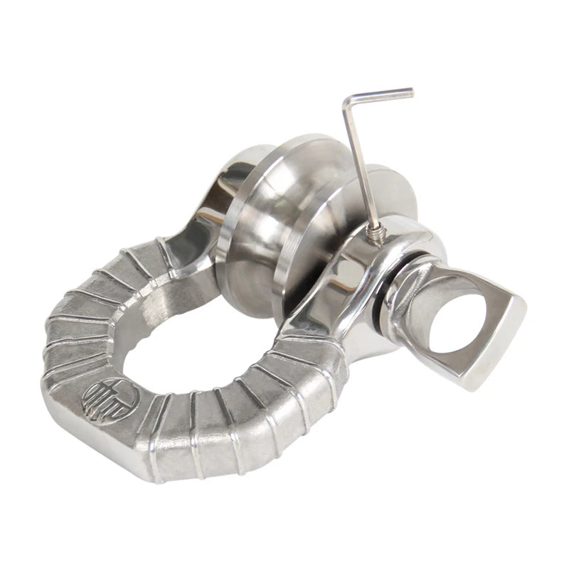304 Stainless Steel U Shackle & Winch Recovery Pulley Block Rustproof Marine Grade Trailer Hitch Towing Snatch Block Set Parts 1
