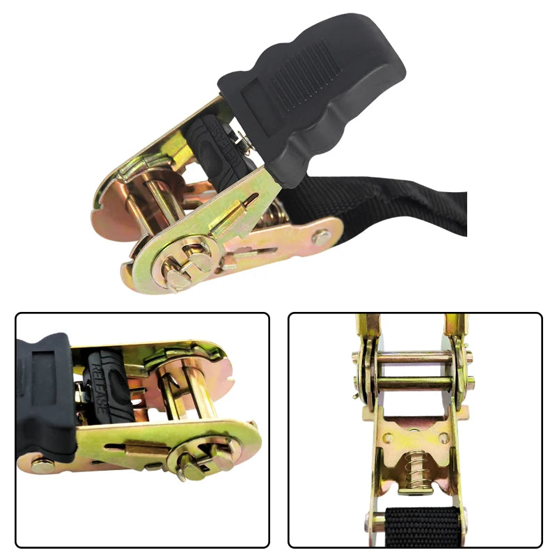 Ratchet Tie Down Straps With Chain Hook Tension Strap for Cargo Lashing Trailer Parts & Accessories 3