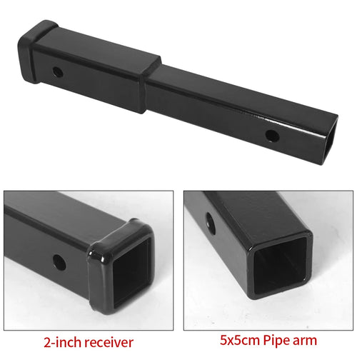 2 Inch Hitch Receiver Extension Square Tube Heavy Duty Trailer Towing Extender for Rear Bumper Bike Rack Cargo Carrier Accessory 2