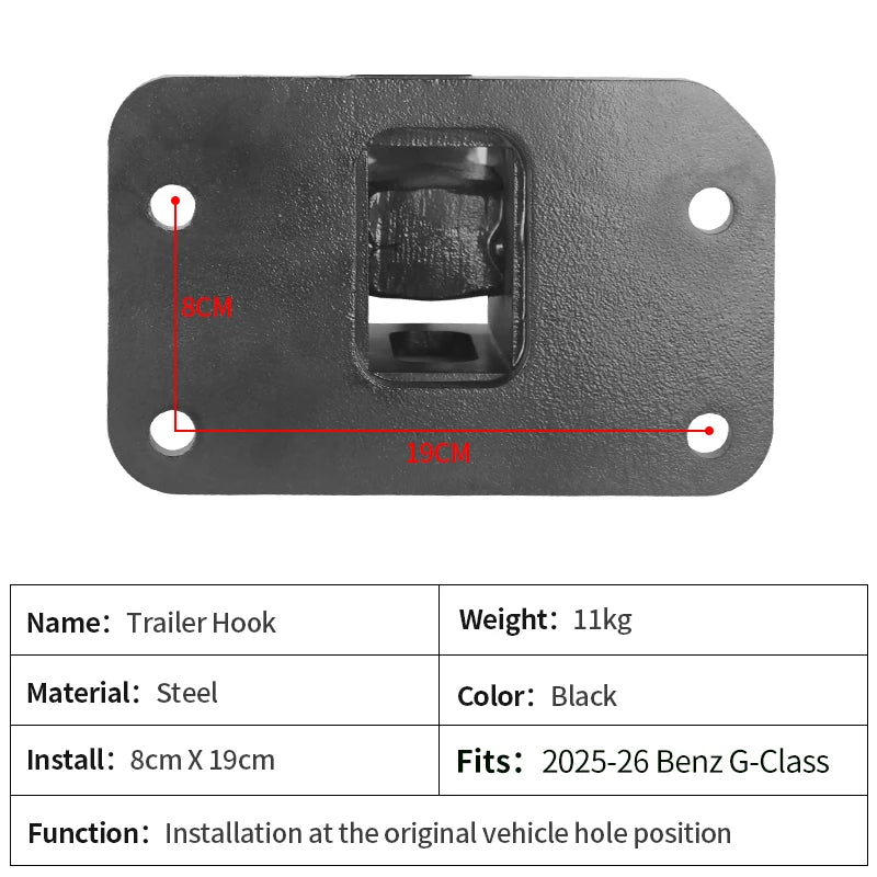 For Benz G-Class G500 Base Tow Hook Parts Trailer Hitch Accessories Non-destructive Installation Offroad G450 Towing Hook Base 3
