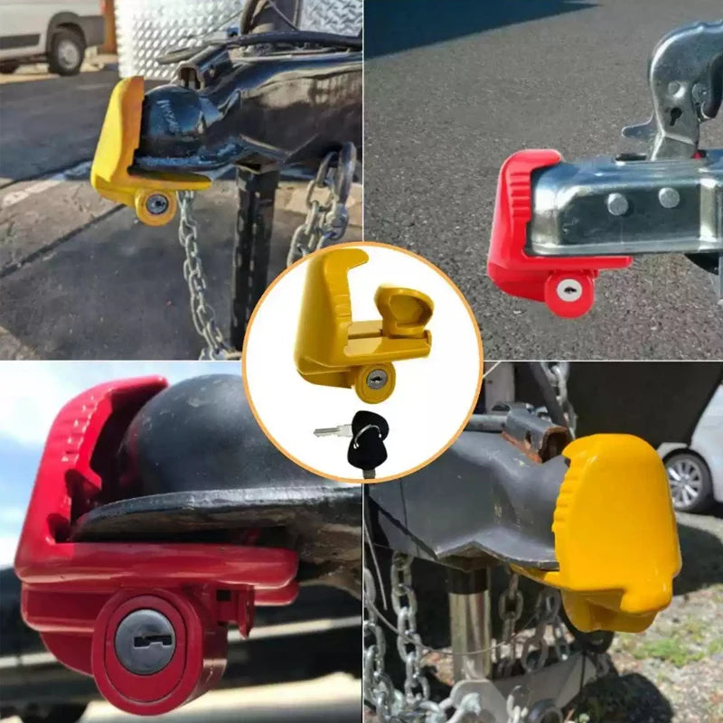 Factory Custom Ball Cover Lock Trailer Hitch Lock for RV Yacht Universal Anti-Theft Round Head Towing Coupler Security Parts OEM 4