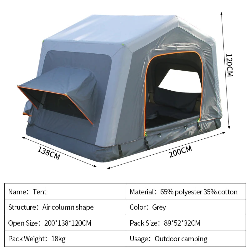 Waterproof Outdoor Camping Inflatable Tent Car Roof Top Air Tent Parts Quick Setup Family Self-driving Trailer Hitch Accessories 2