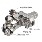 Stainless Steel Trailer Hook Match 2in Receiver Handing Ring and Eagle Head Design Trailer Hitch Arm Camping Car Accessories 2