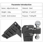 Adjustable Trailer Hitch Dual Ball Mount with 2" & 2.5" Balls 3-Level Height Adjustable Removable Towing Hitch for Trucks SUV 4