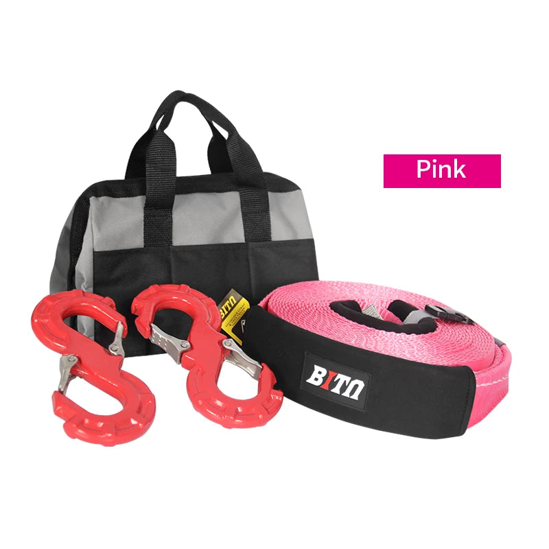 Off-road Forging S-hook 15 Ton Nylon Winch Tow Rope for Trailer Hitch Vehicle Towing Tools 5