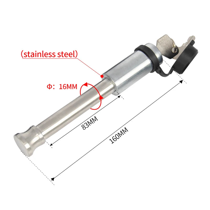 New High Quality 160mm Diameter Stainless Steel Trailer Receiver Hitch Lock Pin Coupler Lock for Trailer Accessories 3