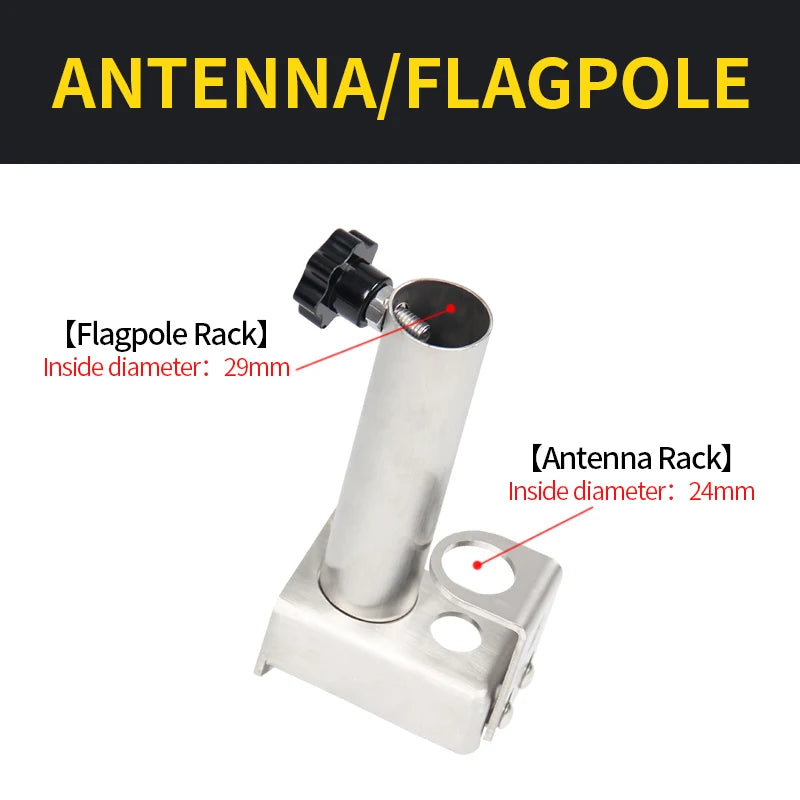 Stainless Steel Multi-Function Antenna Bracket and Flagpole Holder Rack for LC200 Trailer Hitch Camp Trailer Accessories 3