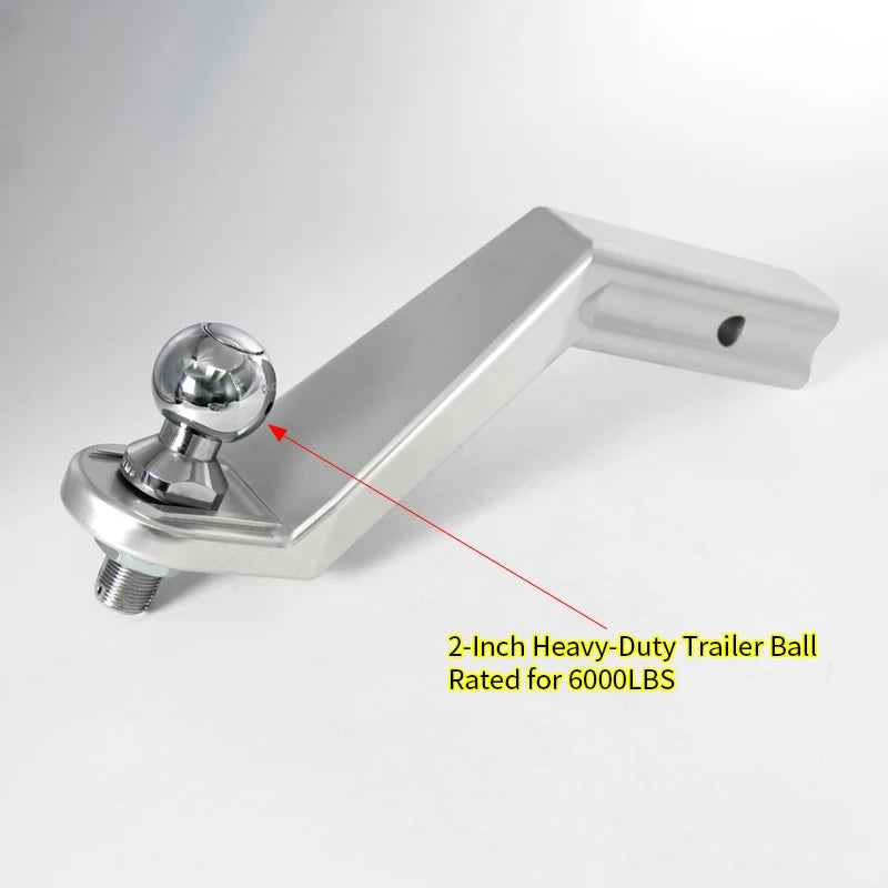 Aluminum Alloy 6Inch Towing Arm with 2-Inch Trailer Hitch Ball Off-road Refit Trailer Hitch Parts Tow Hook Trailers Accessories 3