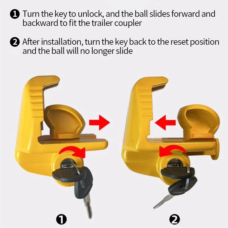 Factory Custom Ball Cover Lock Trailer Hitch Lock for RV Yacht Universal Anti-Theft Round Head Towing Coupler Security Parts OEM 3