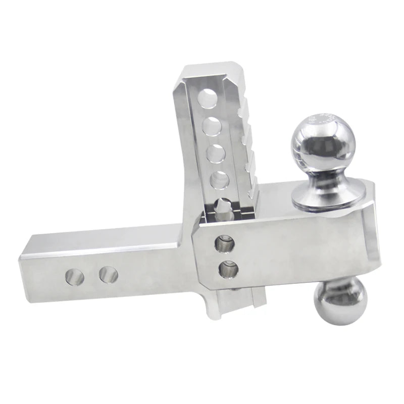 Heavy Duty Aluminum Alloy Forging Adjustable Height Trailer Hitch Double Hitch Ball Towing Recovery Gear Car Accessories 6000lbs 4