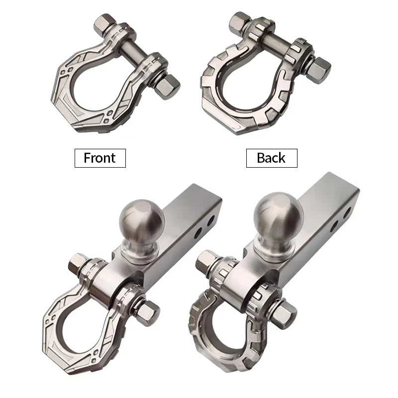Trailer 304 Stainless Steel Towing Solid Short Arm with Bow Shackle and Forged Tow Ball Trailer Hitch Arm Camping Car Parts 4