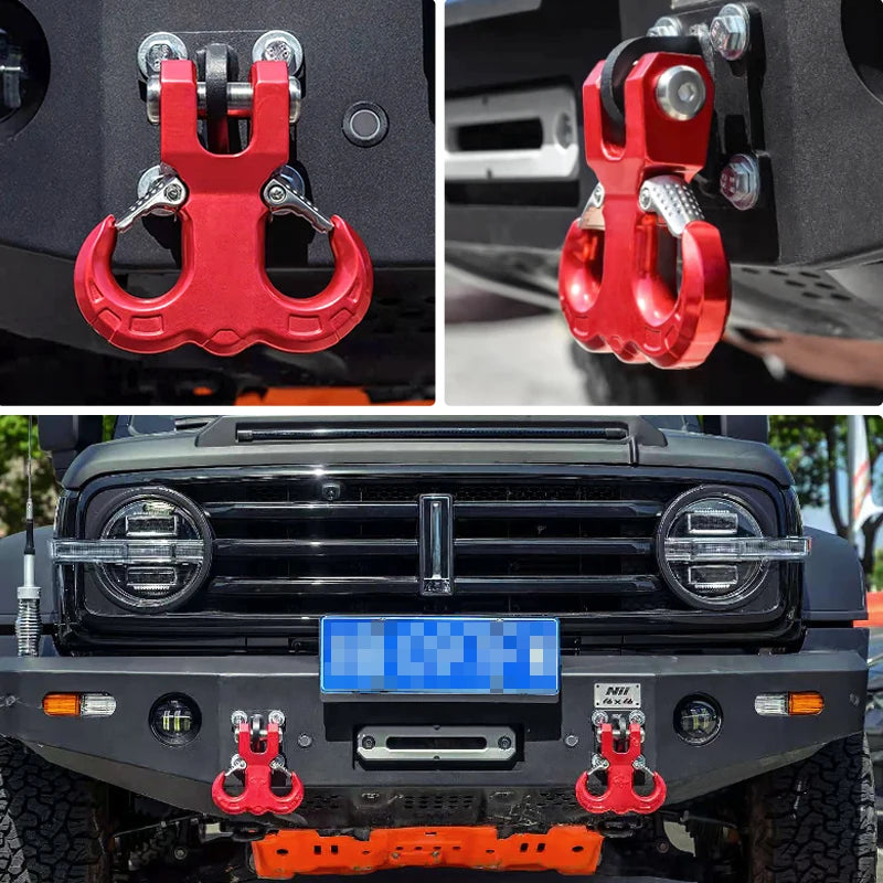 Stainless Steel Creative Base With 7075 Aluminum Alloy Sheep Horn Tow Hook Trailer Hitch Modified Accessories 6