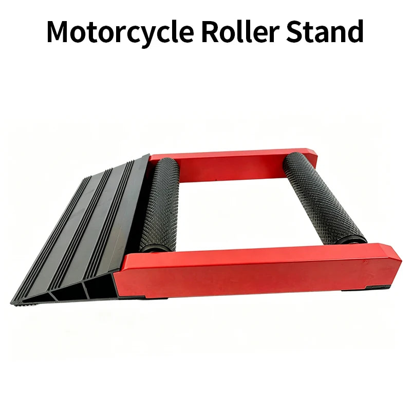 Aluminum Motorcycle Roller Stand with Loading Ramp Non Slip Base Motorcycle Cleaning Maintenance Tool for Workshop Repair Parts 1