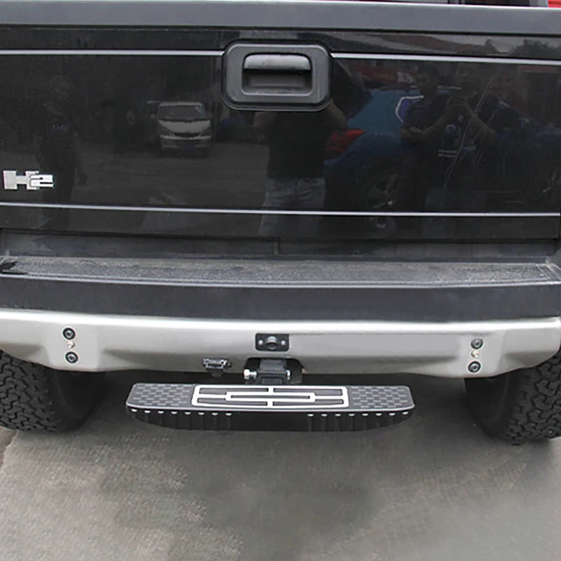 New Black Rear Bumper American Square Foot Pedal Applicable 2-inch Trailer Hitch Steel+ABS 200kg Max Payload Off-Road 5