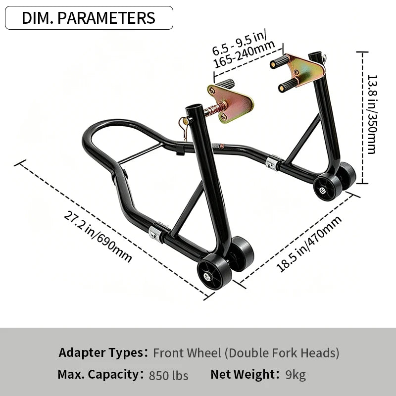 Motorcycle Front Wheel Lift Stand Parts Steel Front Paddock Stand Wheel Lift Support Repair Maintenance Holder for Motorbike 2
