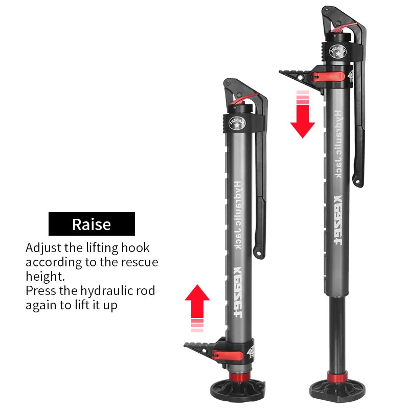 2 Ton 4400lb Manual Hydraulic Hi-Lift Farm Jack Long Stroke Trailer Hitch Car Jack Off-Road 4x4 Recovery Emergency Rescue Tool 4