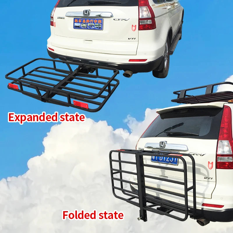 Hollow Out Foldable Large Capacity Outdoor Travel Luggage Basket Rack Trailer Frame Kit Trailer Hitch Camp Trailer Accessories 2
