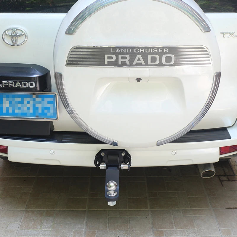 105x55mm Hole Steel Trailer Parts Accessories Kit Rear Bumper Tow Hook Trailer Hitch Receiver Arm Prado Base Style Black 6000lbs 3