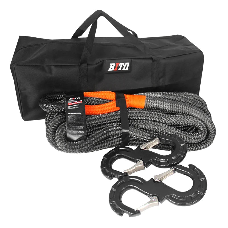 New 15 Ton Heavy Duty 9m Nylon Tow Line 30mm Diameter Forged S-Hook Emergency Trailer Rope Parts Hitch Accessories 1