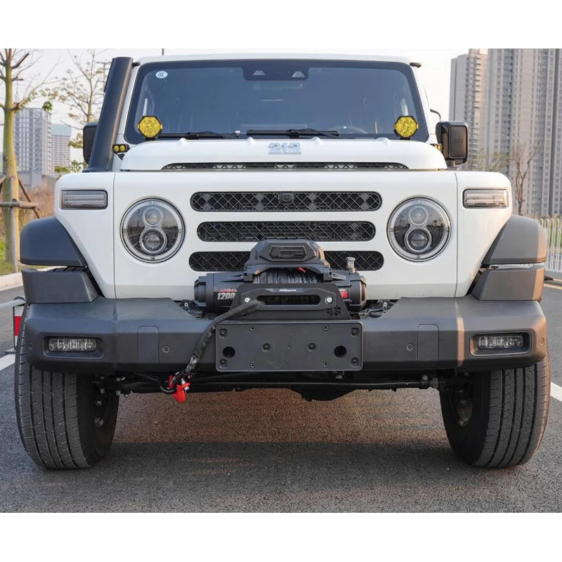 For New BJ212 T01 Steel Front Bumper Winch Tray Bracket Parts Winch Mounting Rack Holder Frame Trailer Hitch Car Accessories 6