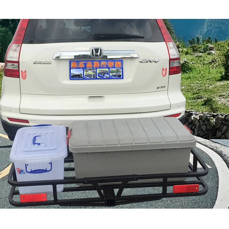 Hollow Foldable Rear 2inch Receiver Outdoor Travel Luggage Frame Kit Trailer Basket Rack Trailer Hitch Camp Trailer Accessories 6