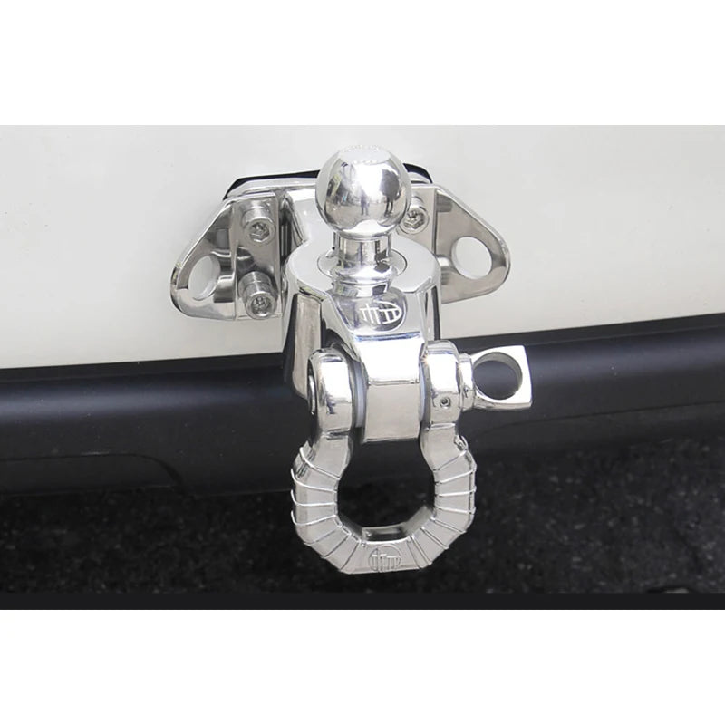 Stainless Steel Shackle Trailer Hook and 85x45mm Screw Hole Spacing Pintle Tow Hook Parts Trailer 50mm Hitch Ball Accessories 6