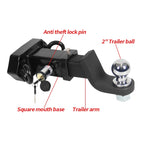 105x55mm Hole Steel Trailer Parts Accessories Kit Rear Bumper Tow Hook Trailer Hitch Receiver Arm Prado Base Style Black 6000lbs 4
