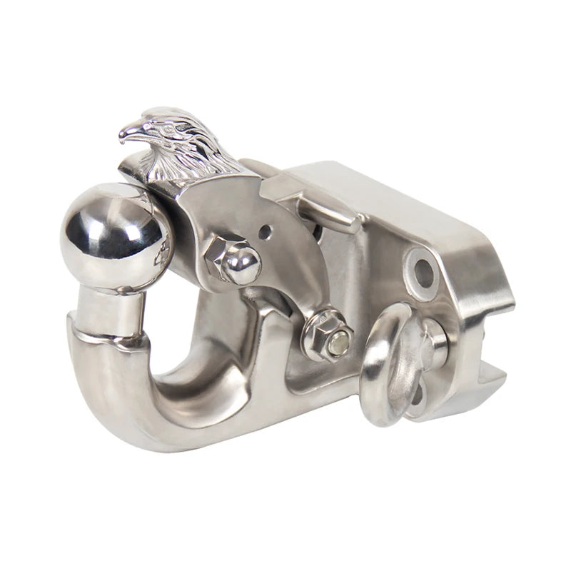 PRADO Car Eagle Head Stainless Steel Off-Road Rescue Trailer Hitch With Ball Refit Parts Tow Hook Accessories 6