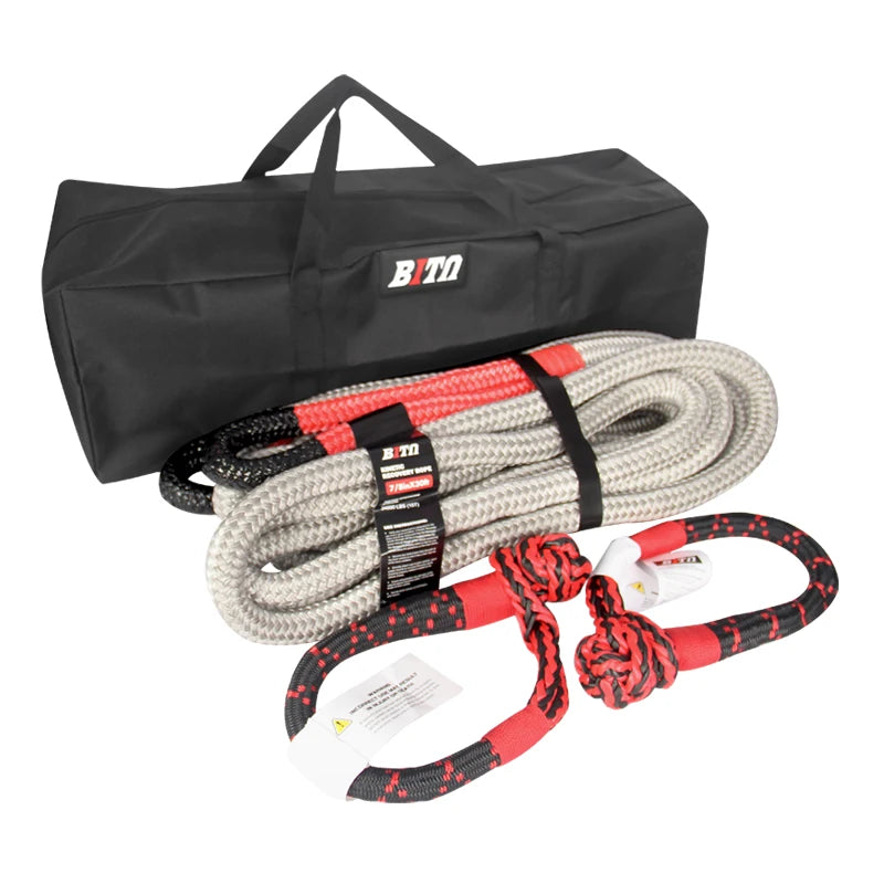 Custom Car Emergency Tools Nylon Rope Heavy Duty Towing Tool 9m Length 33000 Lbs Rescue Trailer Strap Trailer Hitch 1