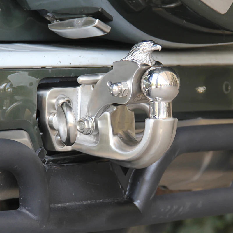 ARMADA Patrol Y62 Y63 Stainless Steel Eagle Head Tow Hook With Integrated Ball Head Off-road Parts Trailer Hitch Accessories 6