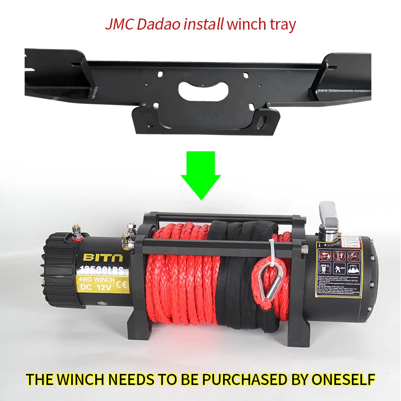 New JMC Dadao Steel Winch Mounting Rack Holder Trailer Hitch Car Bracket Accessories Black 15000lbs Retrofit/Upgrade 3