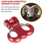 11000lbs 5000KGS 7075 Aluminum Forged Sheep Horn Tow Hook 5cmx5cm Square Mouthed Tube Arm Trailer Hitch for Car Accessories 3