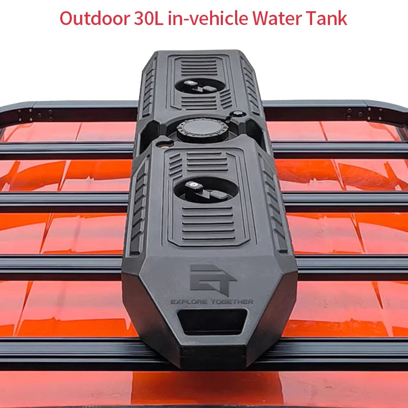 4X4 Car Offroad Roof Water Storage Tank Outdoor Camping 30L Capacity with Pressure Plastic Water Tank Trailer Hitch Accessories 1