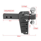 Adjustable Trailer Hitch Dual Ball Mount with 2" & 2.5" Balls 3-Level Height Adjustable Removable Towing Hitch for Trucks SUV 5