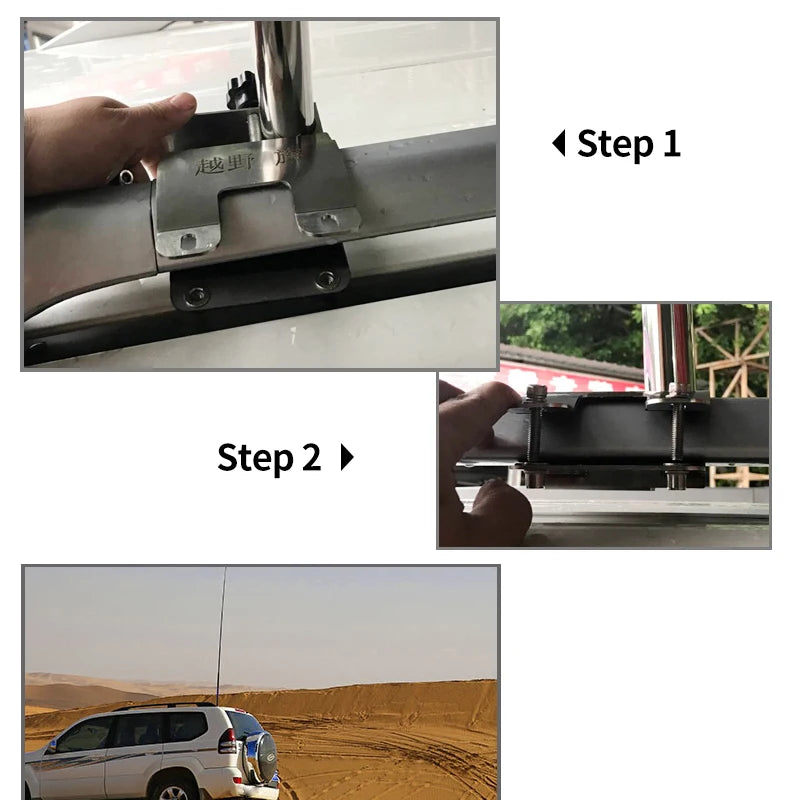 Roof Rack Flagpole Bracket Stainless Steel Flagpole Anti-theft Base Trailer Hitch Camp Trailer Accessories Tow Hook Parts 5