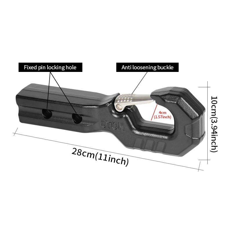 Heavy Duty 40CR Steel Trailer Hitch Hook Effective Towing Force 8000kg Black Quick Insertion Tow Hook 4