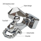 Trailer 304 Stainless Steel Towing Hook for Toyota Prado LC250 Viper Design Parts Trailer Hitch Base Off-road Car Accessories 2