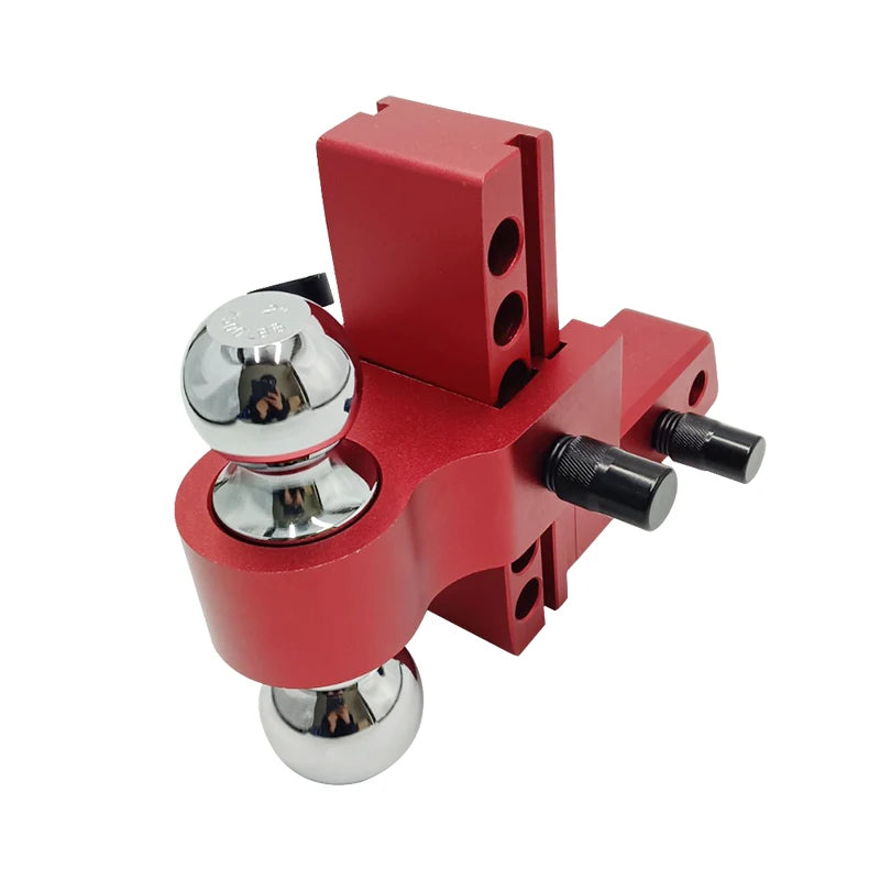 Rose-Red 6-Inch Aluminum Alloy Dual Trailer Hitch 50mm Ball Mount Parts 7-Hole Trailer Axle Arm Refit Tow Hook Car Accessories 4